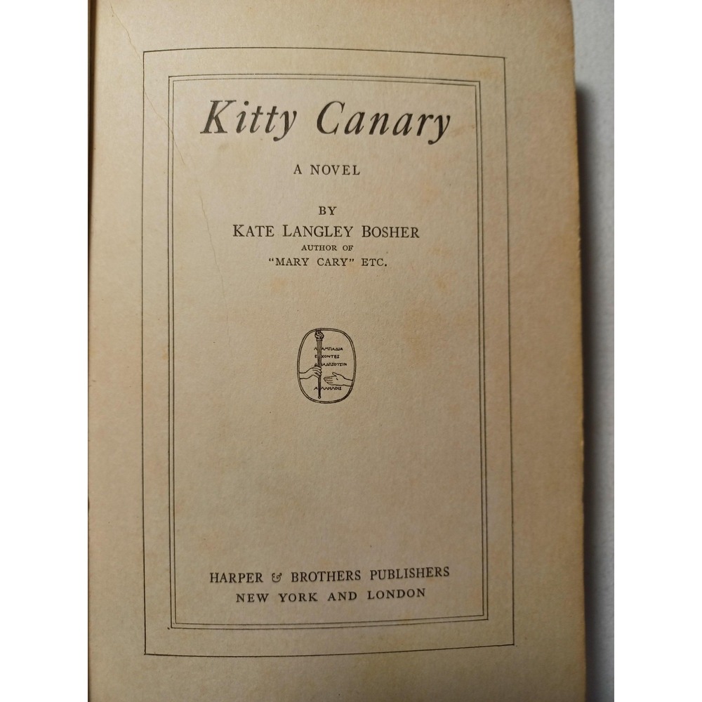 Vintage 1918 Kitty Canary Kate Langley Bosher Novel Hardcover Harper Brothers Bo - Picture 4 of 9